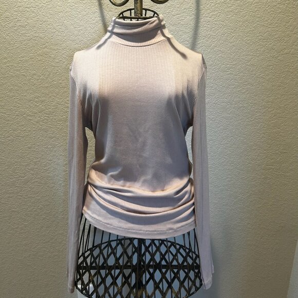 H&M Cream Beige Super Soft Ribbed High-Neck Fitted Turtleneck Sweater Size S - Picture 12 of 12